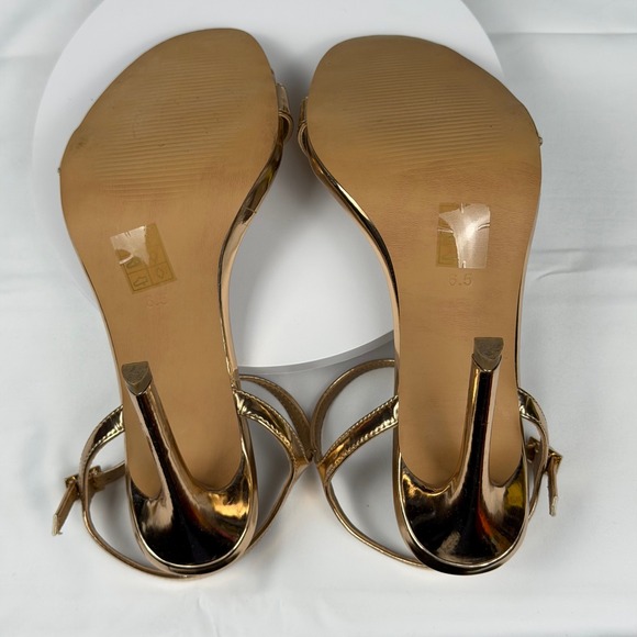 ASOS DESIGN Metallic Rose Gold Ankle Strap Stiletto Heels Sandals Size 6.5 - Picture 7 of 8